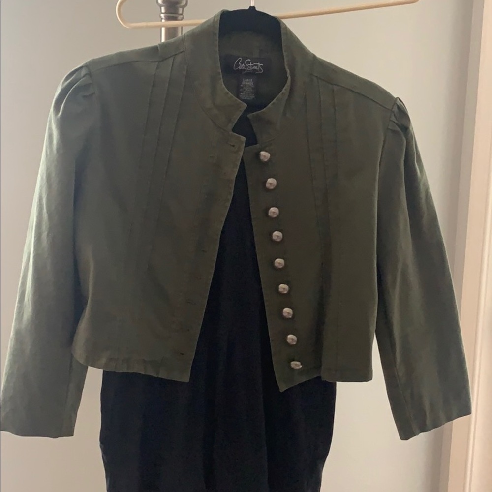 City streets cropped green jacket large - Picture 4 of 9